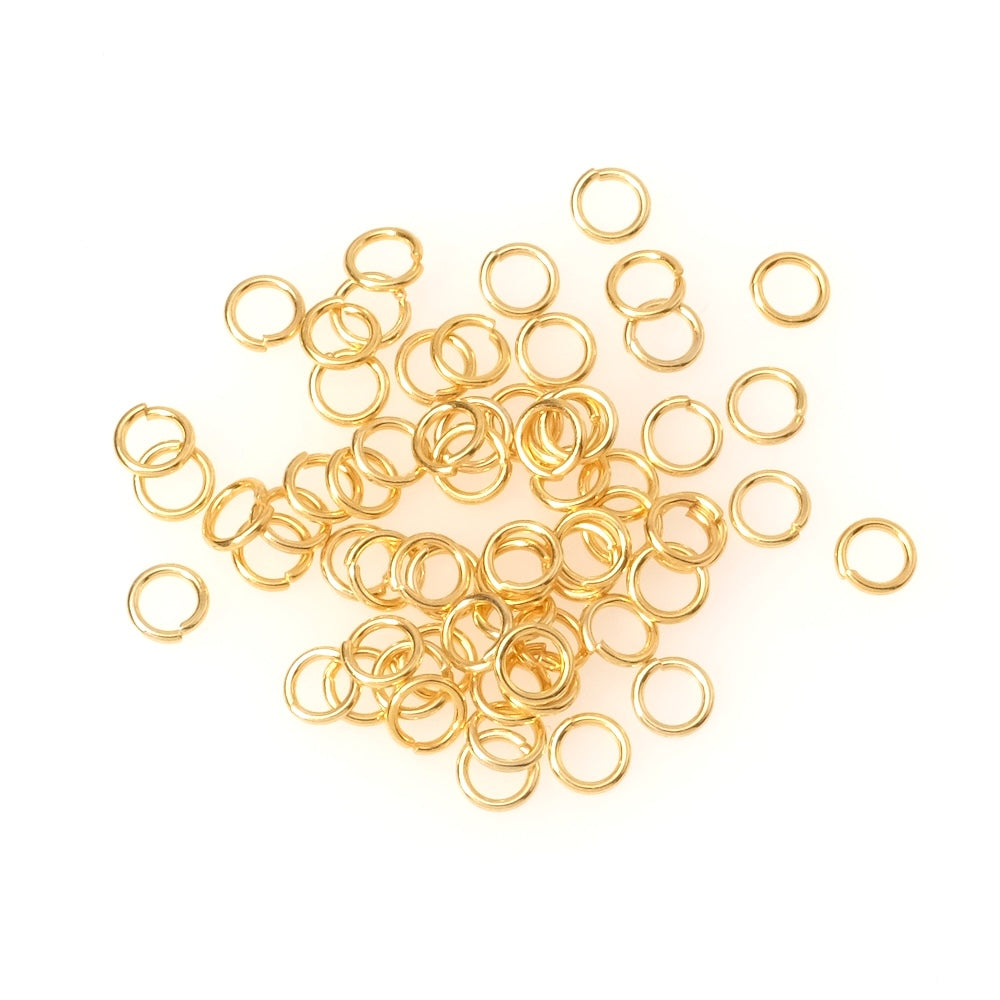 25 anneaux 5mm x 0,8mm en laiton doré à l'or fin 24K Qualité Premium