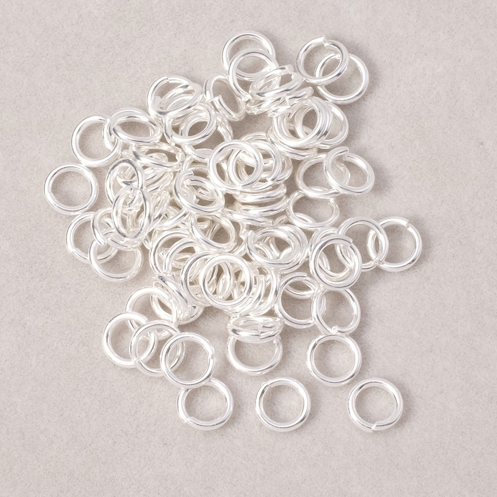 25 anneaux 6mm x 1mm en laiton argenté Qualité Premium