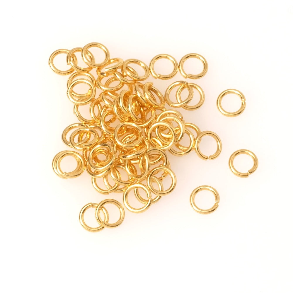 25 anneaux 6mm x 1mm en laiton doré 24K Qualité Premium