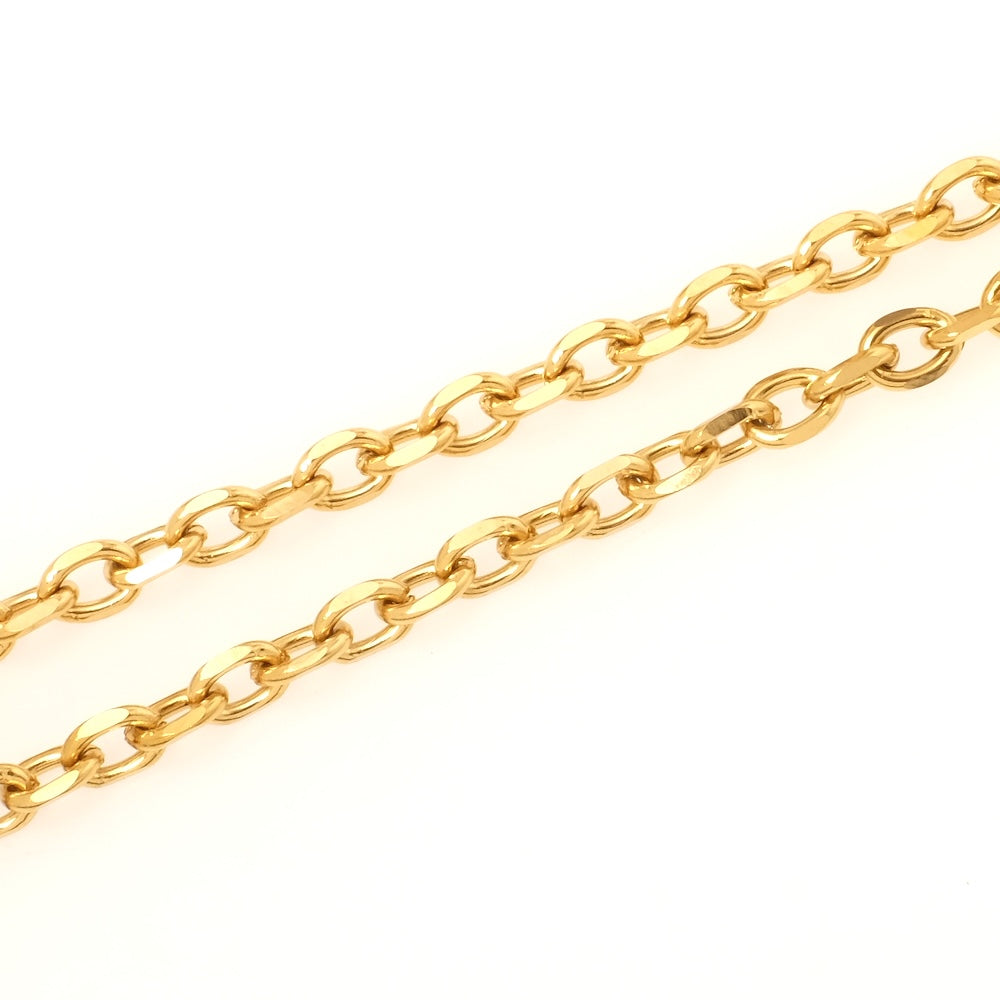 25cm de chaîne maillon ovale facetté en acier inoxydable 304 doré