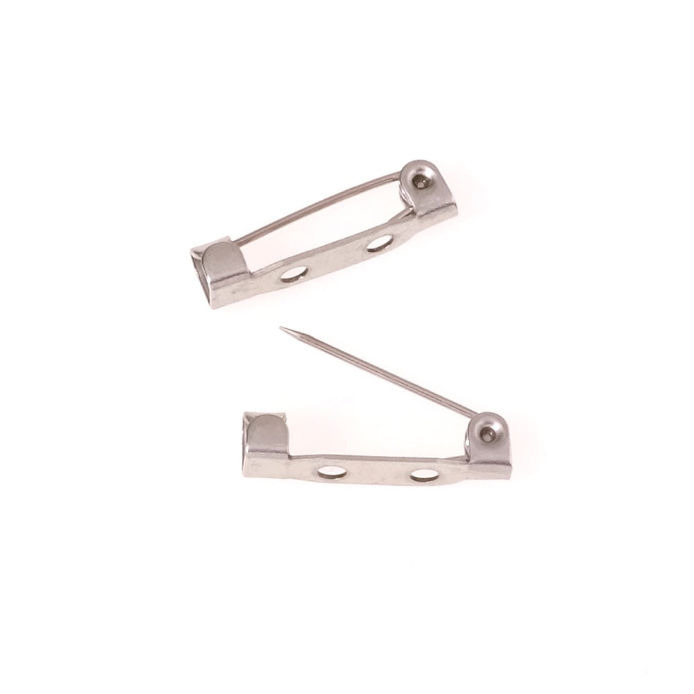 2 Epingles broche à customiser 20mm en acier inoxydable 304 argenté