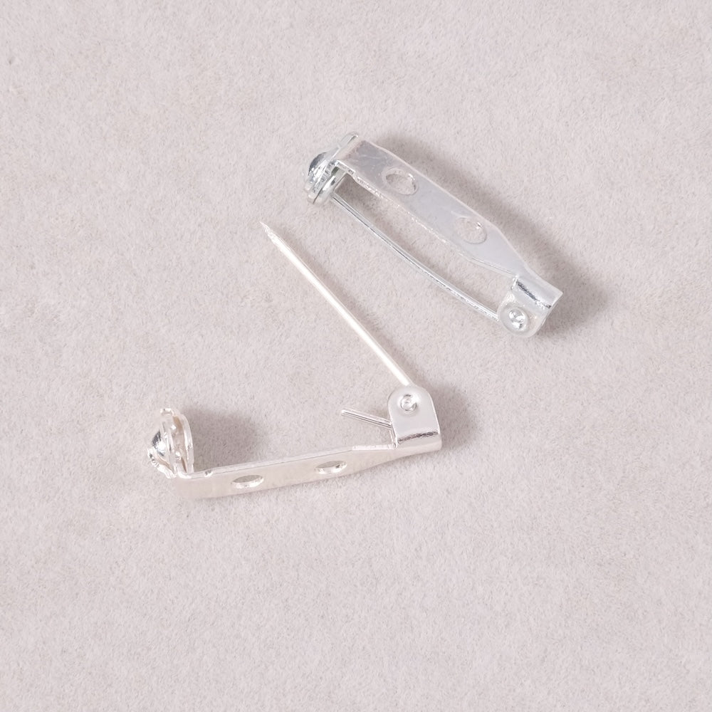 2 Epingles broche à customiser 20mm en laiton Argenté 925 Premium