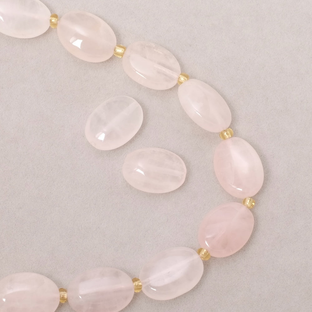2 Perles naturelle ovale 14x10mm en Quartz rose
