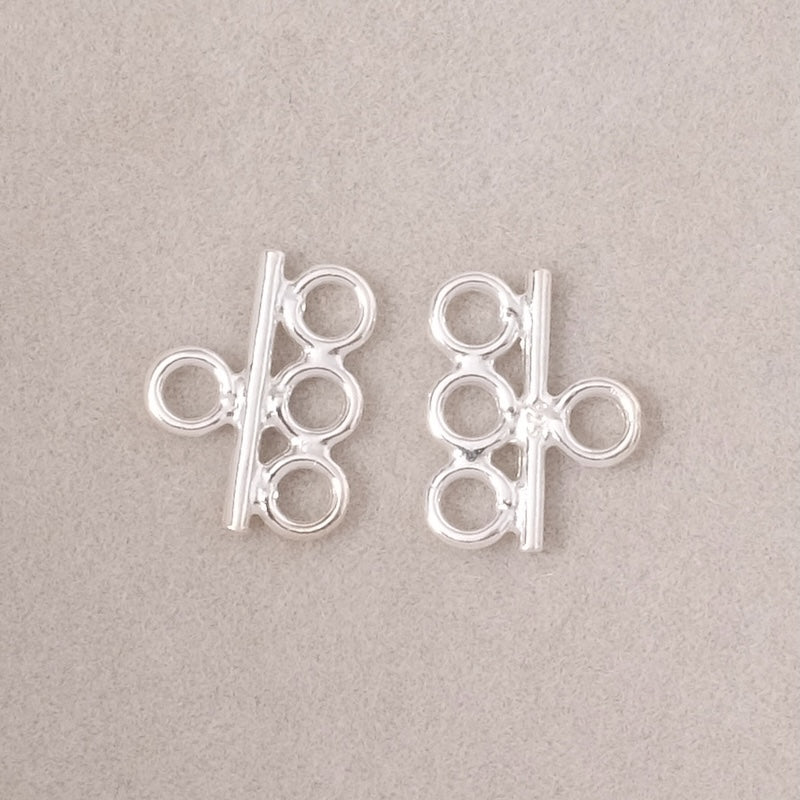 2 connecteurs chandeliers 3 anneaux en argent massif 925