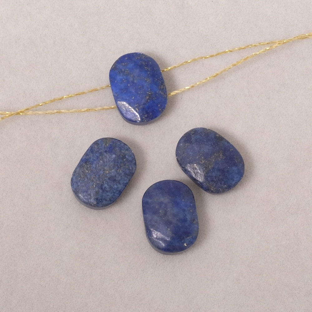 2 perles rectangle facettée 2 trous en Pierre naturelle en Lapis Lazuli