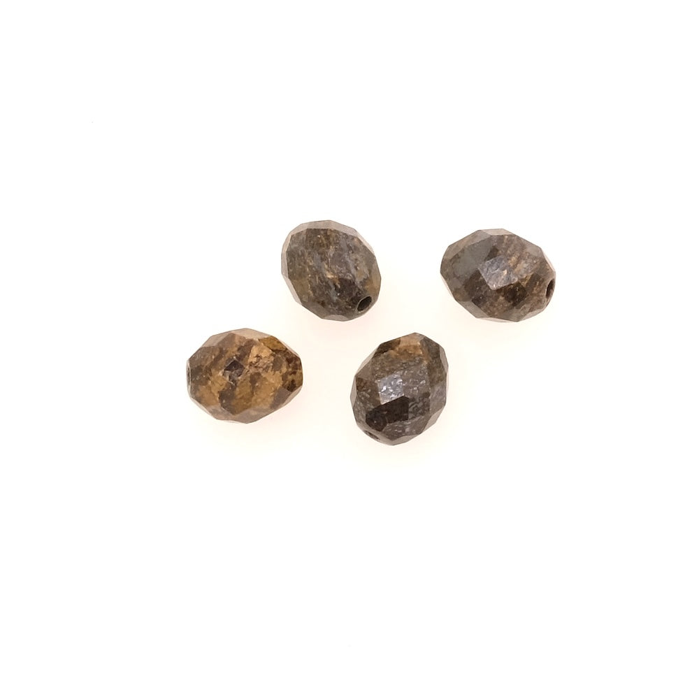 4 Perles naturelle ovale facettée 7 x 8mm en en Bronzite