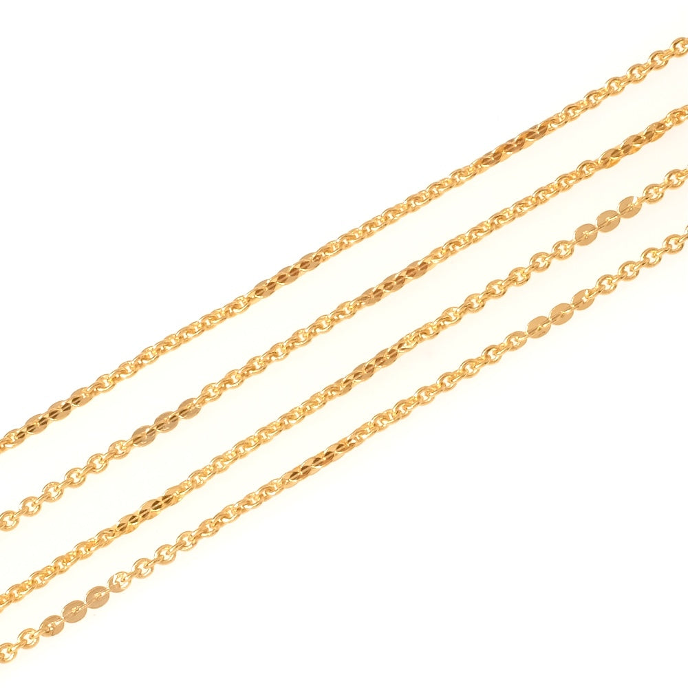 50cm de chaine fantaisie maillons alternés Doré à l'or fin 24K Premium