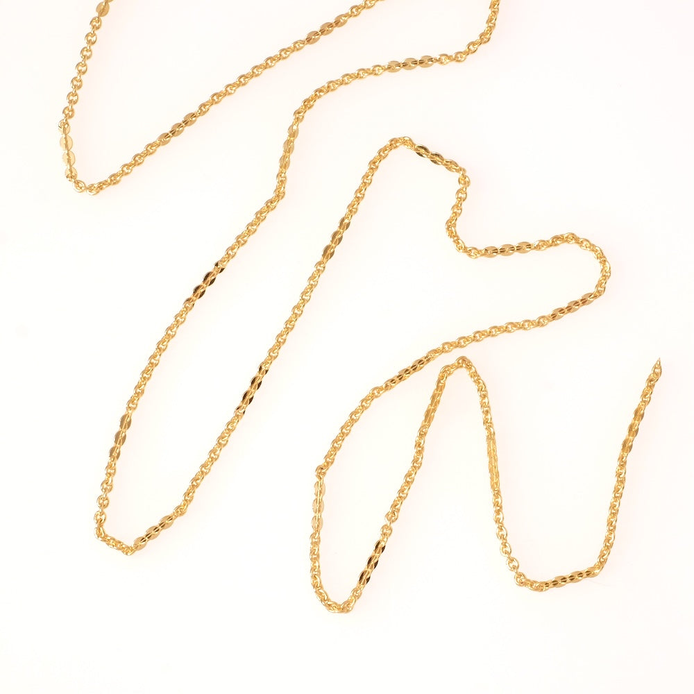 50cm de chaine fantaisie maillons alternés Doré à l'or fin 24K Premium