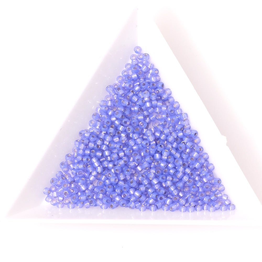 5 grammes de perles Miyuki Rocailles 11/0  Dyed Violet Alabaster Silver Lined N°649