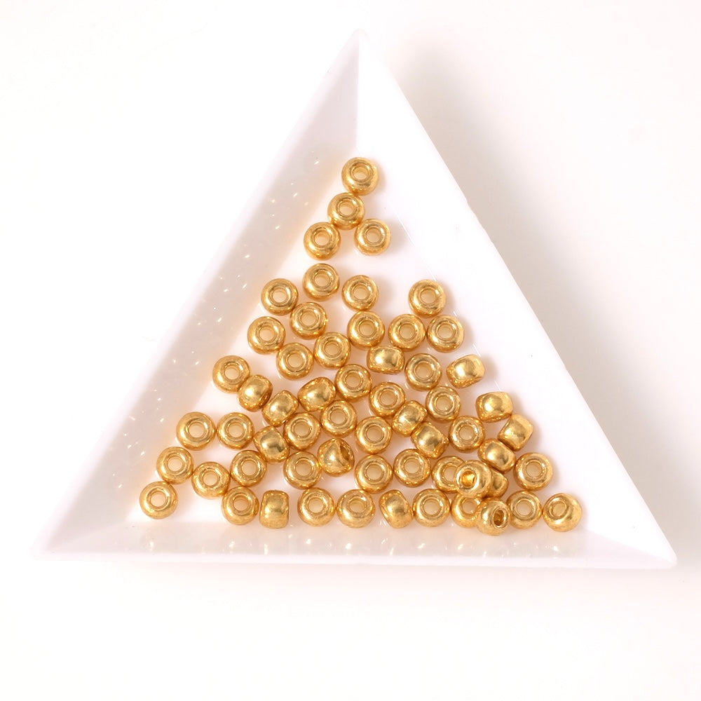 5 grammes de perles Miyuki Rocailles 6/0  N°4202 Duracoat Galvanized Gold