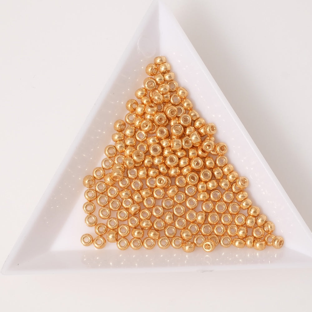 5 grammes de perles Miyuki Rocailles 8/0  N°1053 Galvanized Yellow Gold