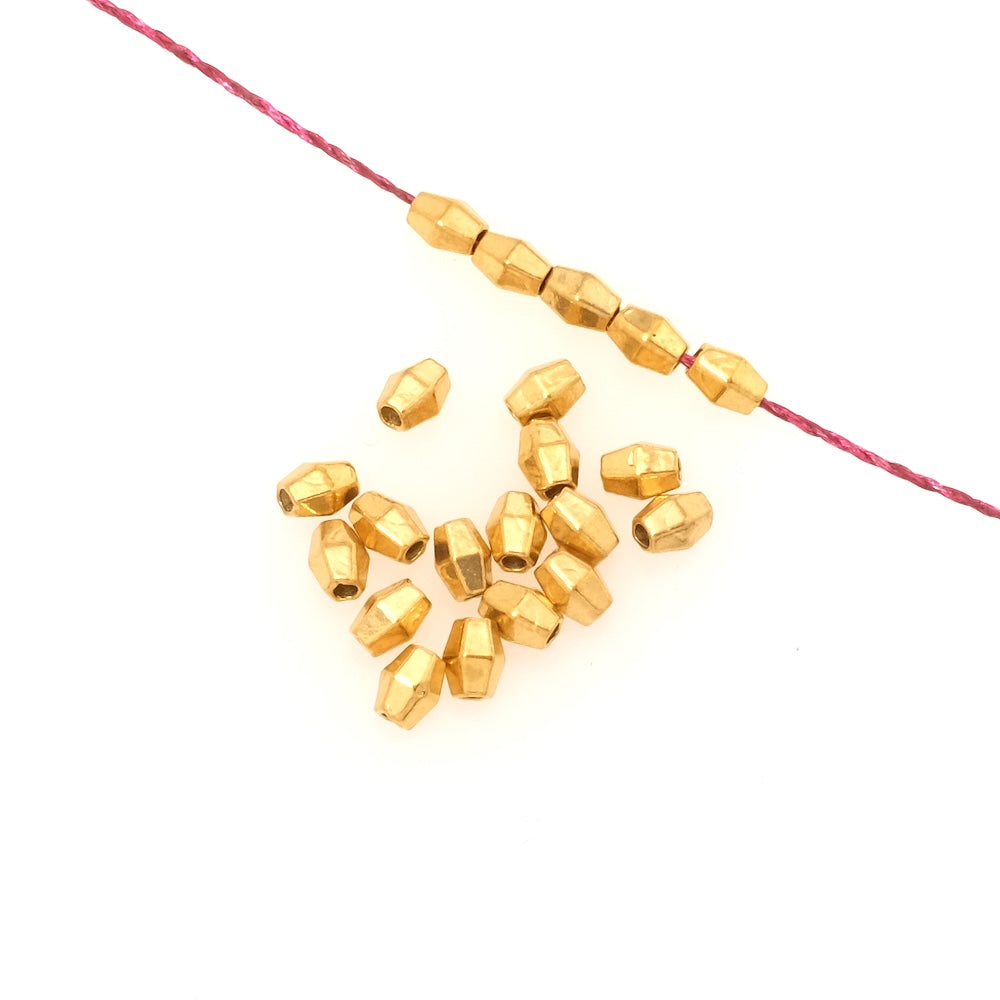 6 perles bicone facettée 5x4mm en acier inoxydable 304 Doré 18K