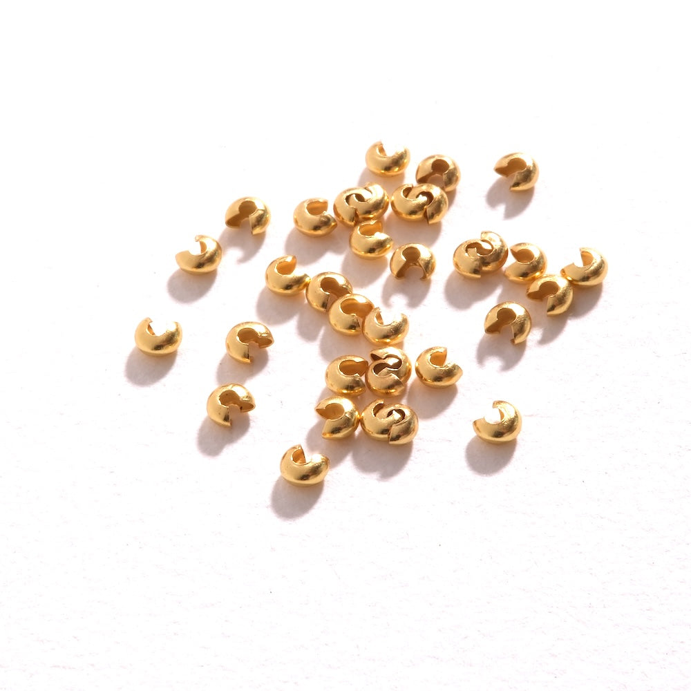 8 caches nœuds 3,2 mm dorés à l'or fin 24K Premium