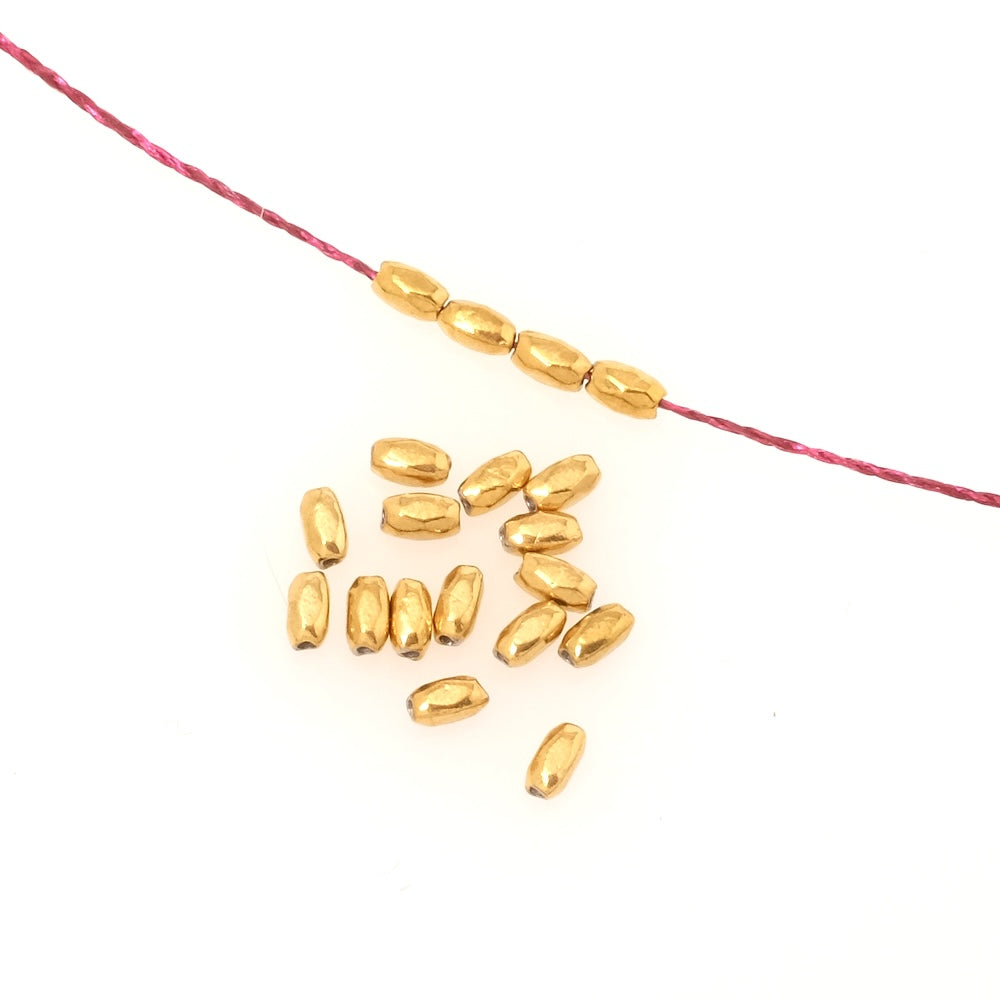 8 perles olive 5x2,5mm en acier inoxydable 304 Doré 18K