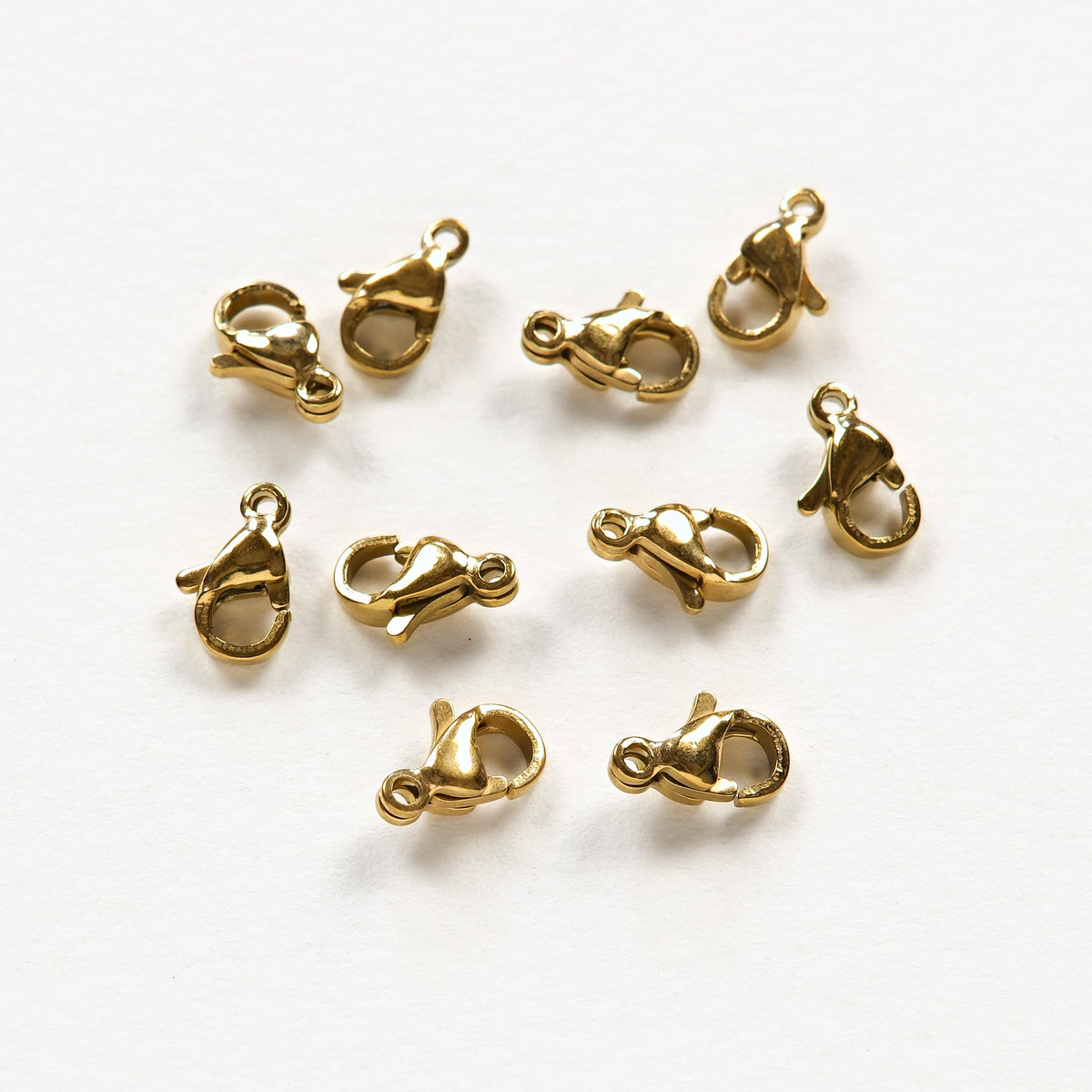 Lot de mousquetons 9 mm en acier inoxydable 304 doré