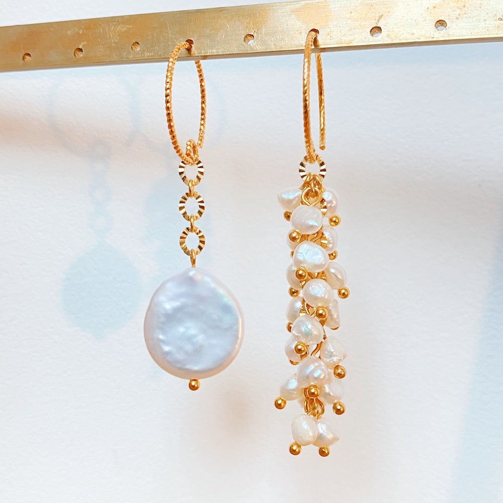 Exemple de création : Boucles d'oreilles nacre Léna – tuto Perles Corner