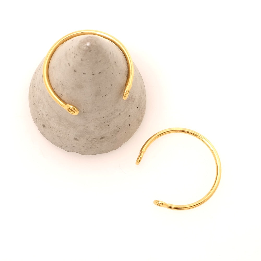 Bague jonc avec anneaux Plaqué Or 24K (3 microns)