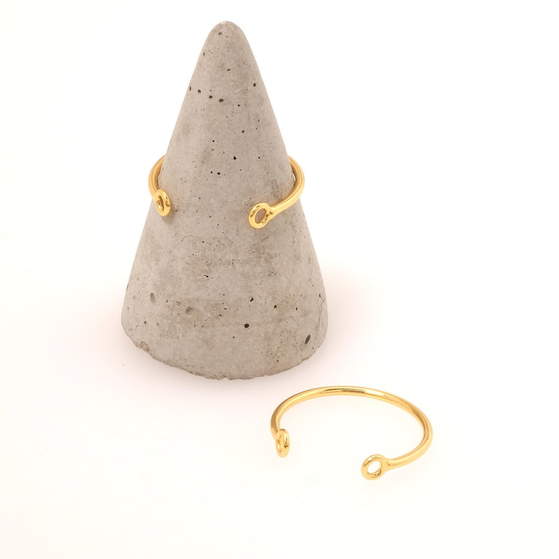 Bague jonc avec anneaux Plaqué Or 24K (3 microns)