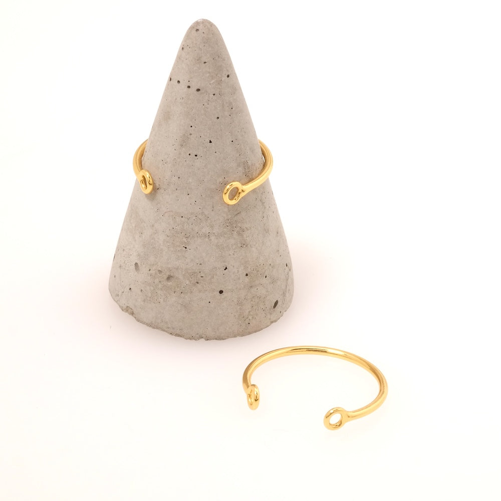 Bague jonc avec anneaux Plaqué Or 24K (3 microns)