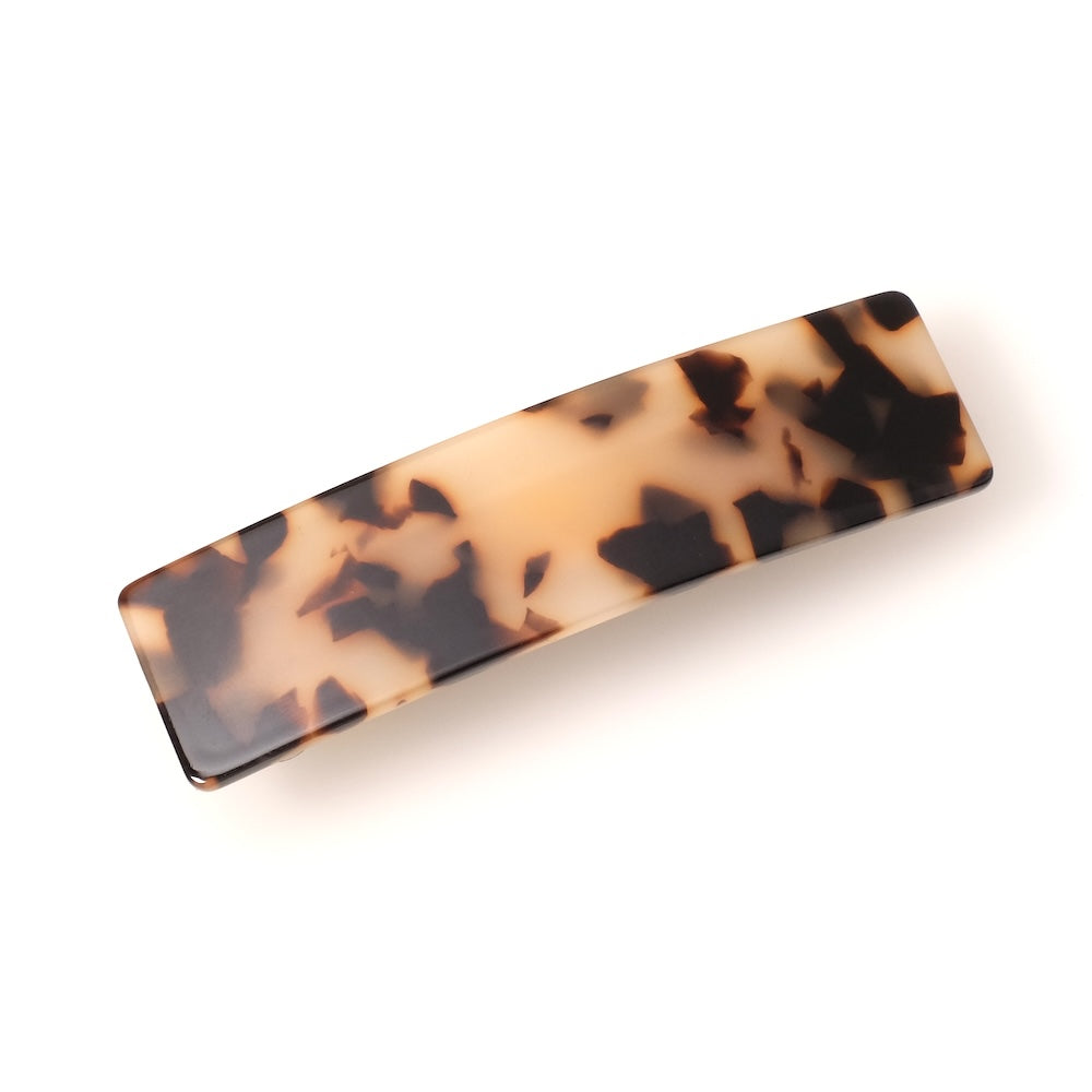 Barrette cheveux en acétate beige et marron