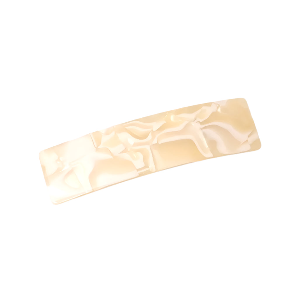 Barrette cheveux en acétate crème beige et blanc