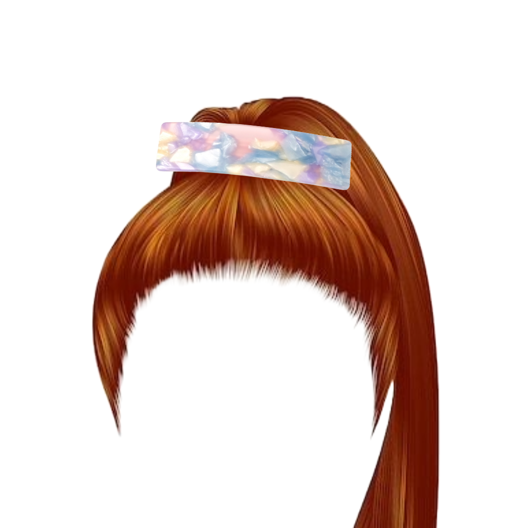 Barrette cheveux en acétate crème multi pastel bleu rose violet