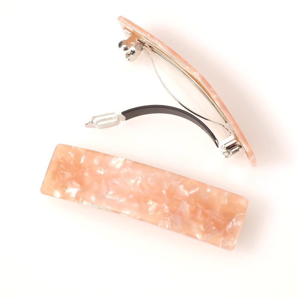 Barrette cheveux en acétate rose nacré