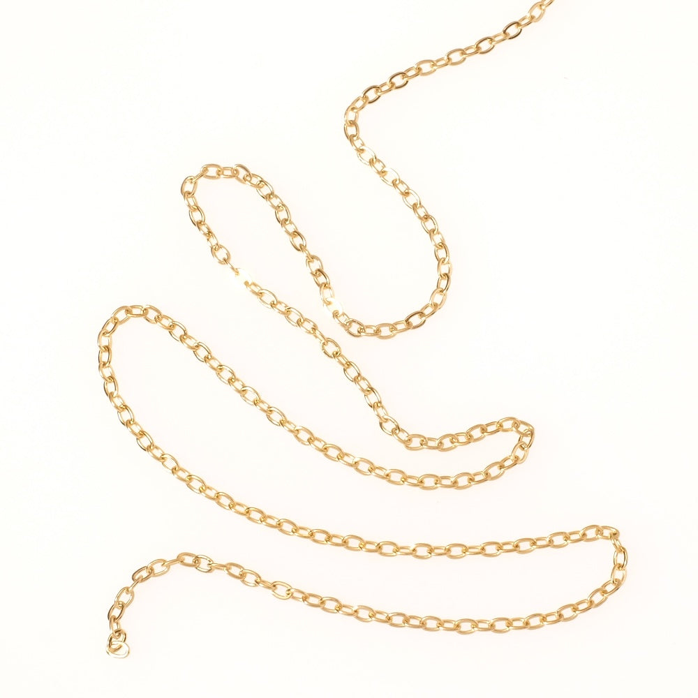 Bobine de 50 mètres de chaîne maillon Forçat en acier inoxydable 304 doré 16K