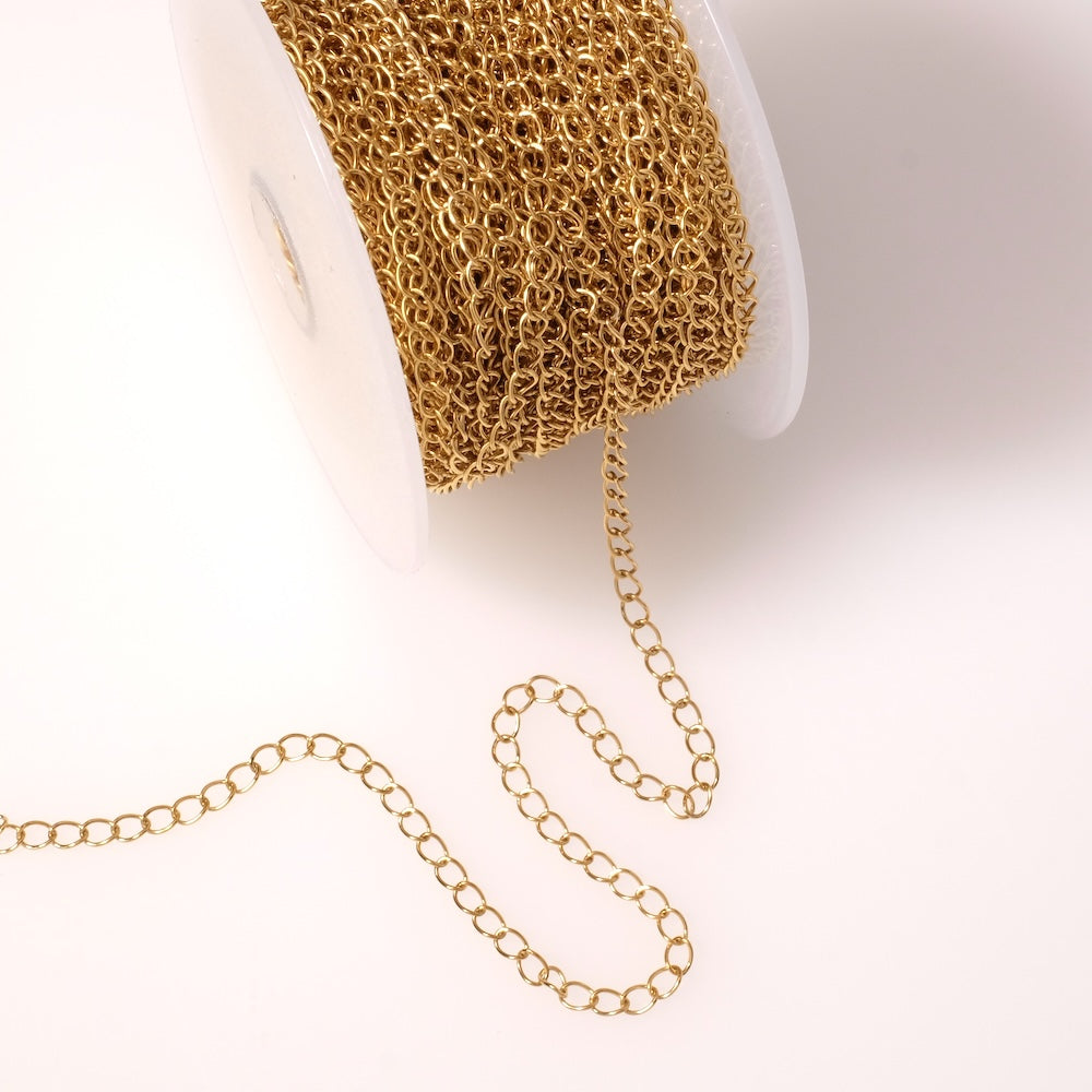 Bobine de chaine d'extension en acier inoxydable 304 Doré