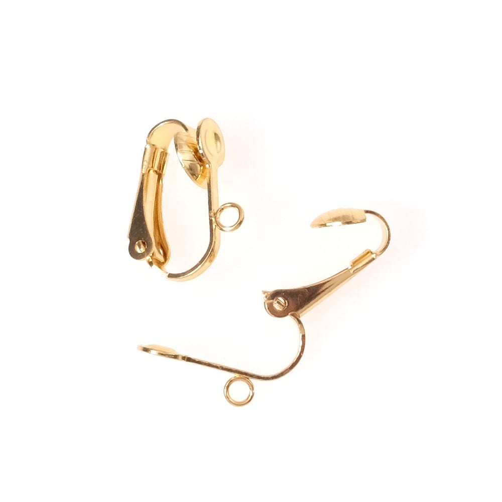 Boucles d'oreilles clip en acier inoxydable 304 Doré 18K, 2 paires