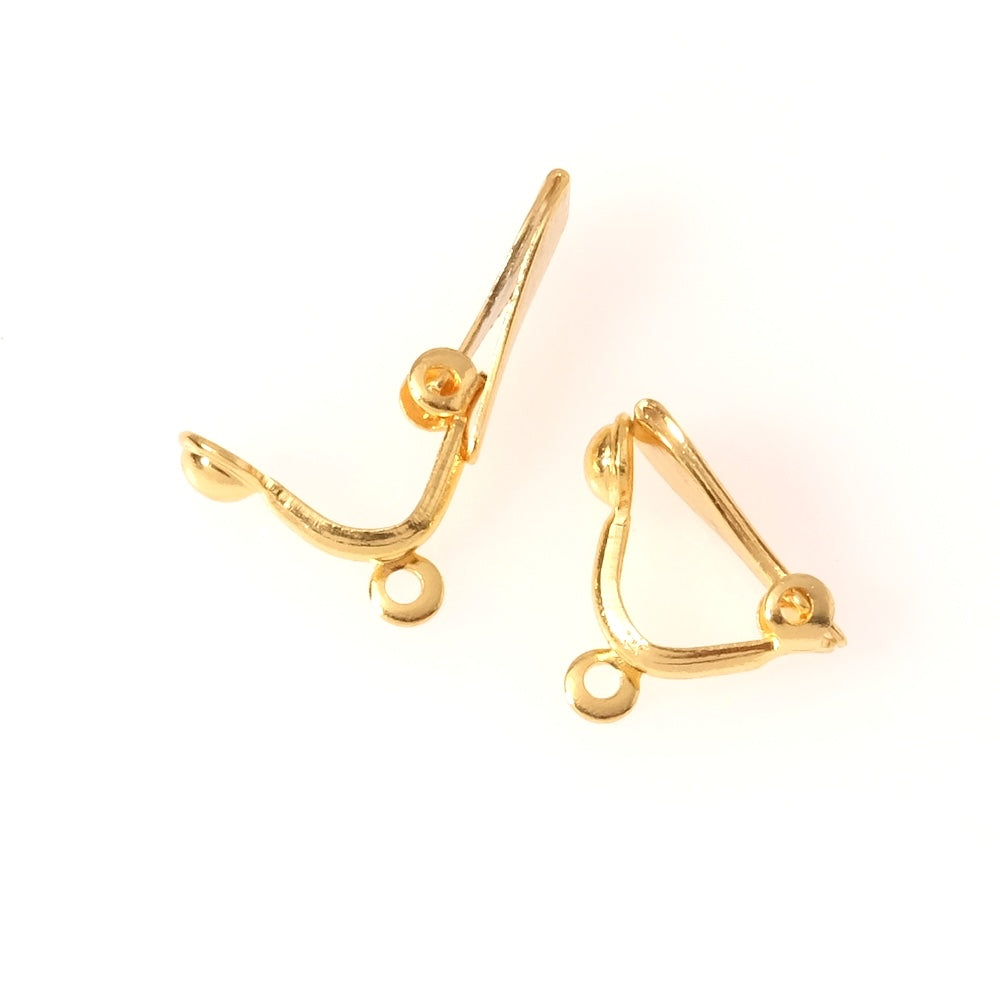 Boucles d'oreilles clip en laiton doré à l'or fin 24K Premium, la paire