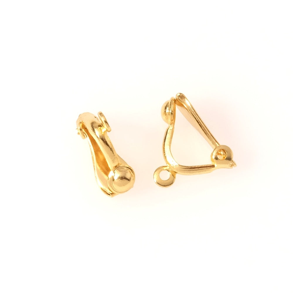 Boucles d'oreilles clip en laiton doré à l'or fin 24K Premium, la paire
