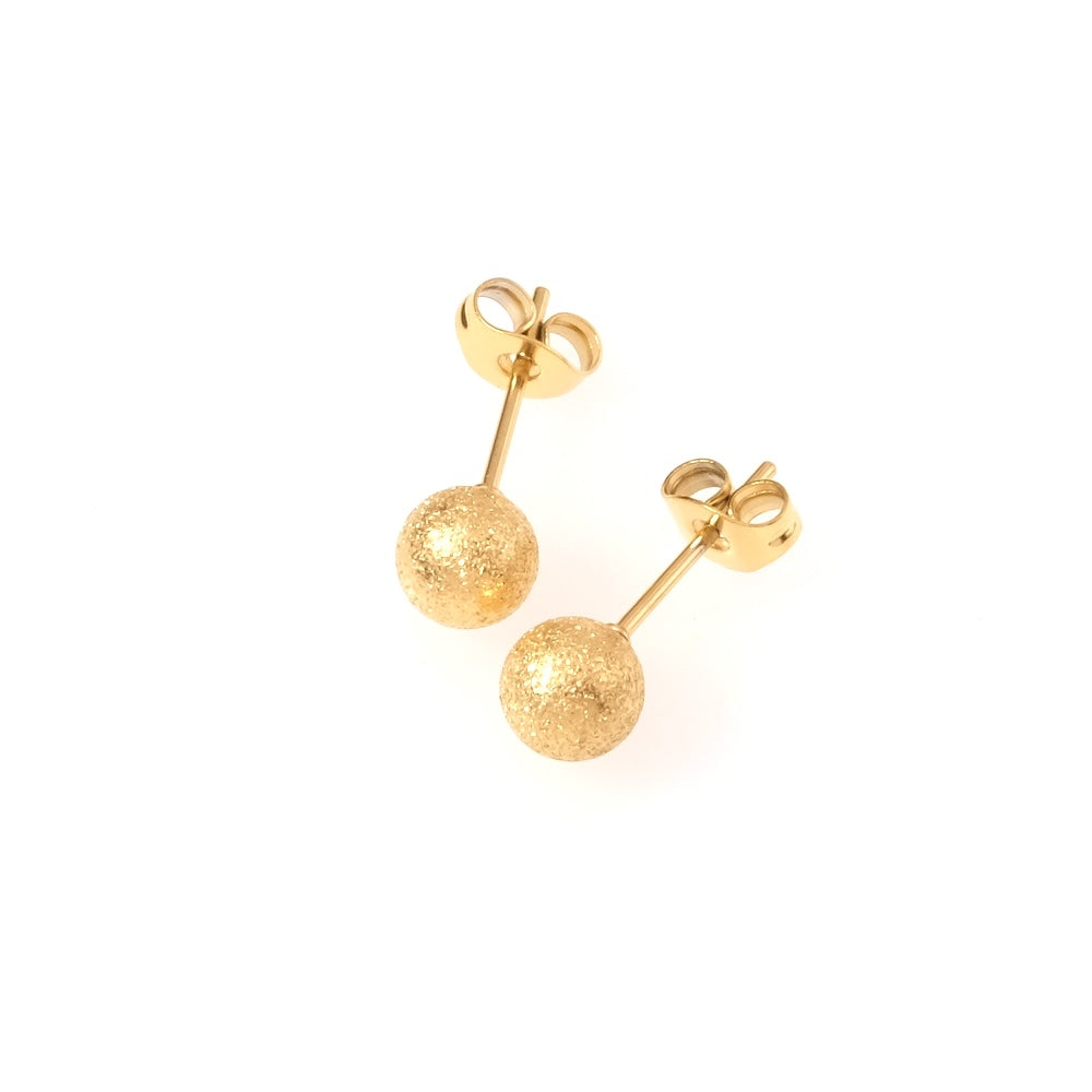 Boucles d'oreilles clous boule scintillante en acier inoxydable 304 Doré