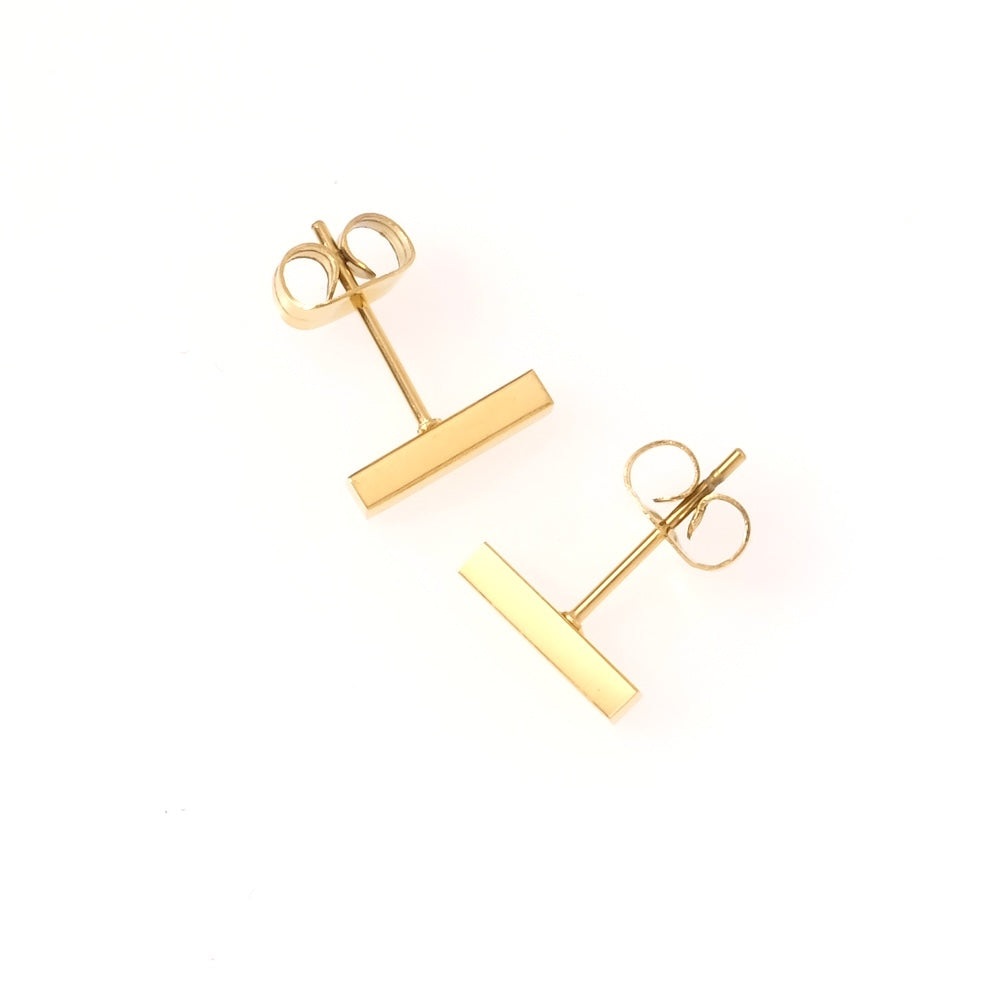 Boucles d&#39;oreilles clous rectangle en acier inoxydable 304 Doré 18K