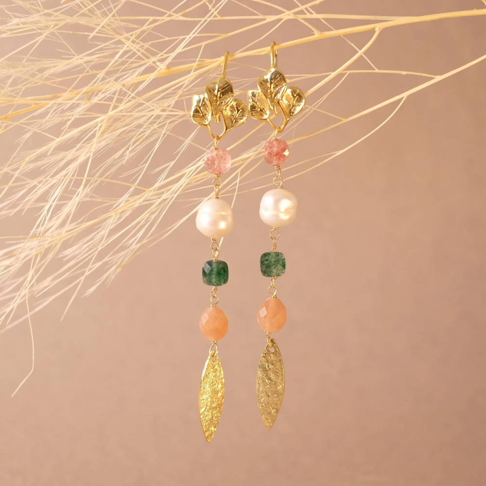 Exemple de création : Boucles d'oreilles rosaire Gemmes – tuto Perles Corner