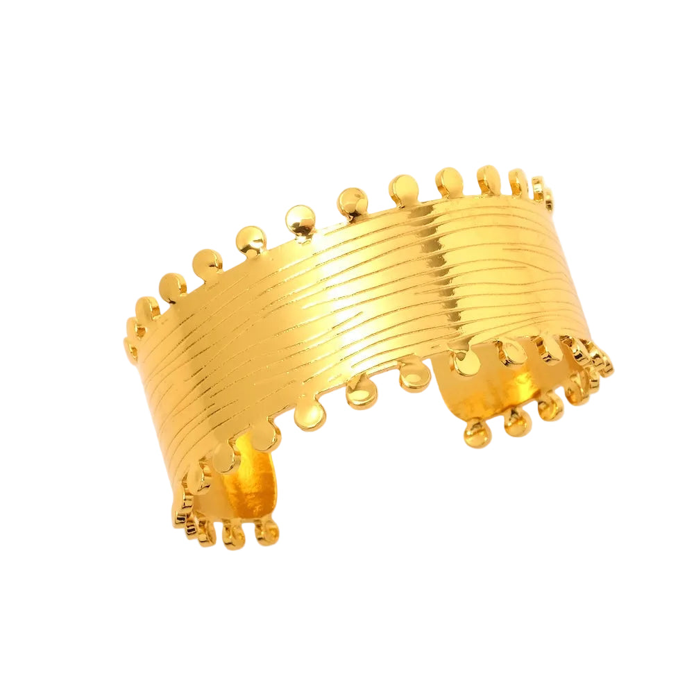 Bracelet jonc tendance en acier inoxydable 304 Doré 18K