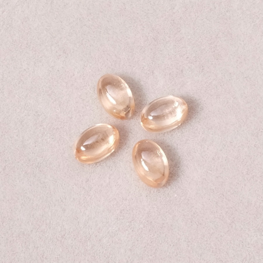 Cabochon Ovale 6 x 4mm Oxyde de Zirconium pêche champagne