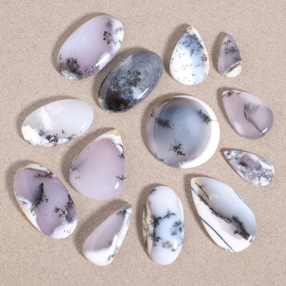 Cabochon en Agate Dendritique naturelle – Pierre paysage sélectionnée à Jaipur