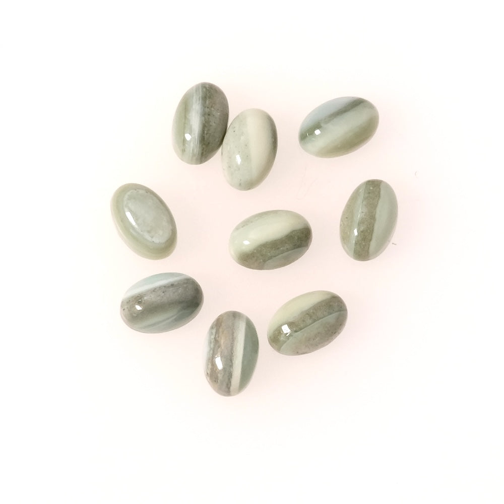 Cabochon en pierre naturelle Ovale 6 x 4mm Agate rayée verte