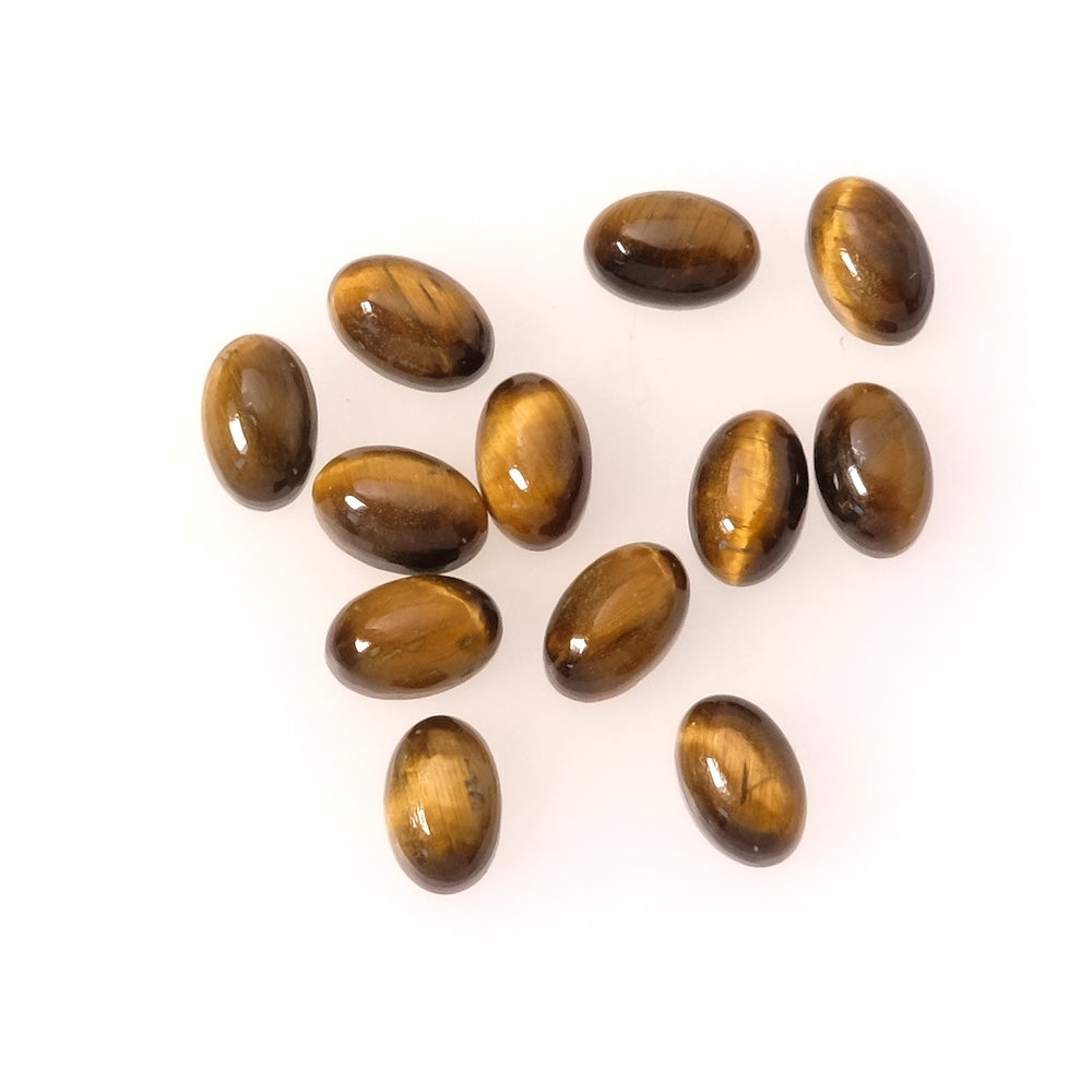 Cabochon en pierre naturelle Ovale 6 x 4mm Oeil de Tigre