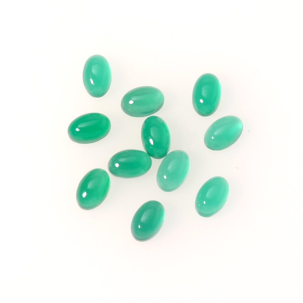 Cabochon en pierre naturelle Ovale 6 x 4mm Onyx verte
