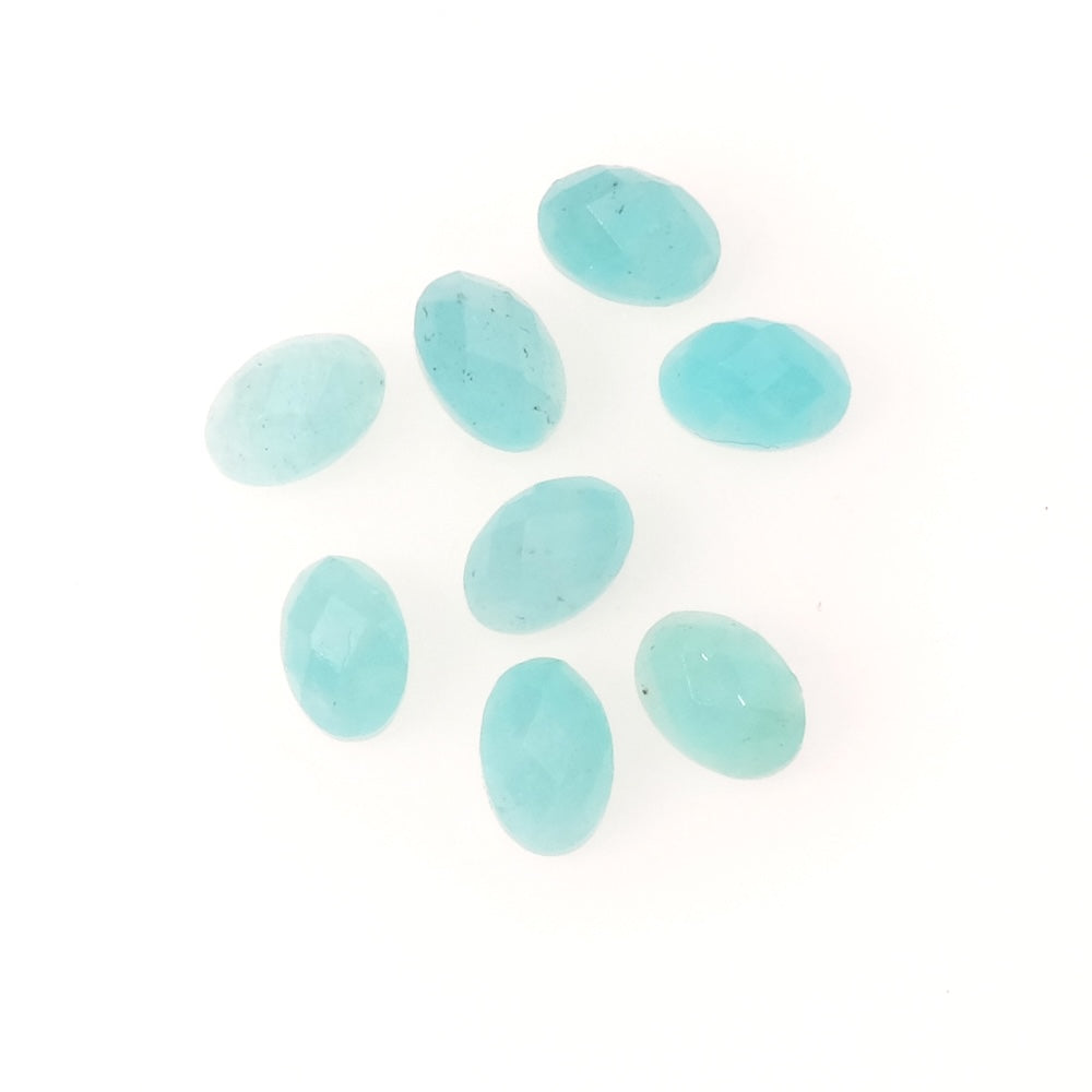 Cabochon en pierre naturelle Ovale facetté 6 x 4mm Amazonite