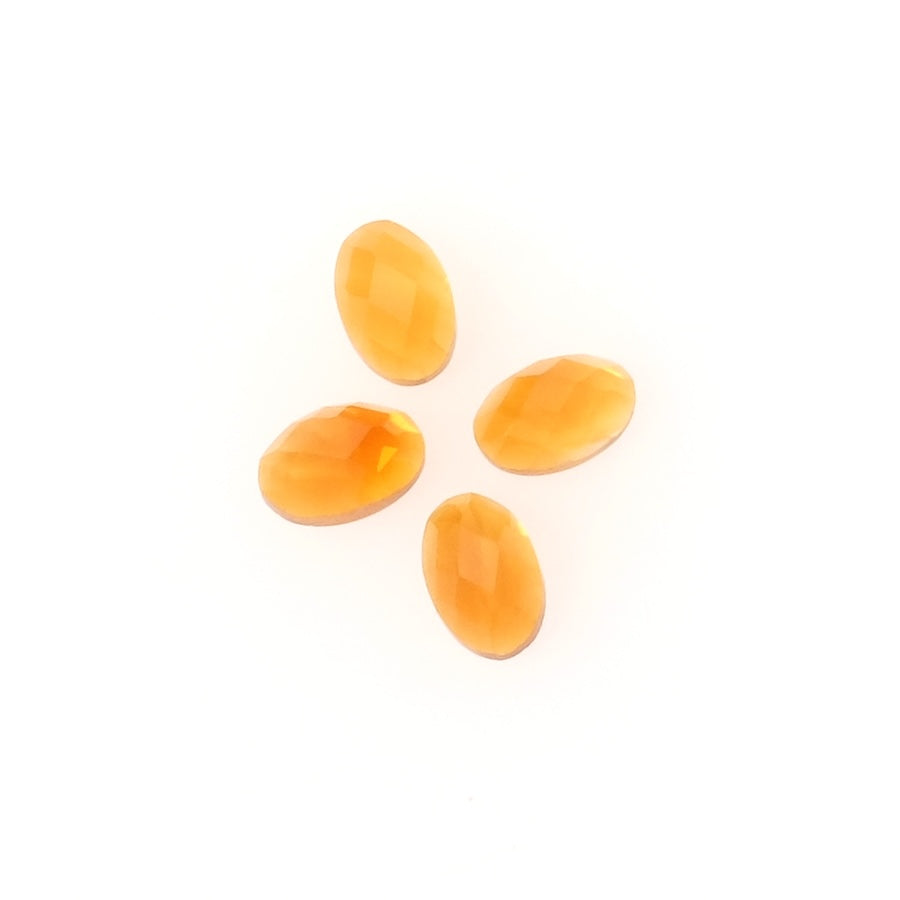 Cabochon en pierre naturelle Ovale facetté 6 x 4mm Citrine Madère