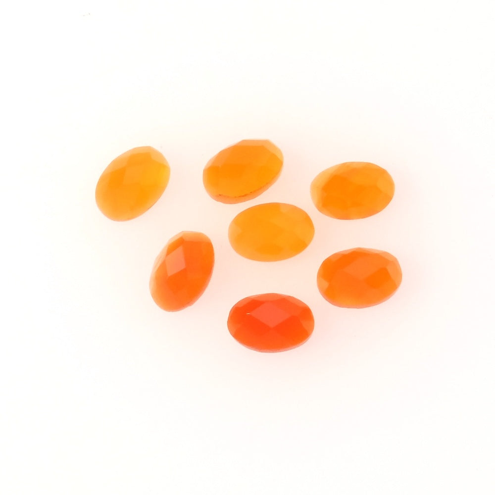 Cabochon en pierre naturelle Ovale facetté 6 x 4mm Cornaline