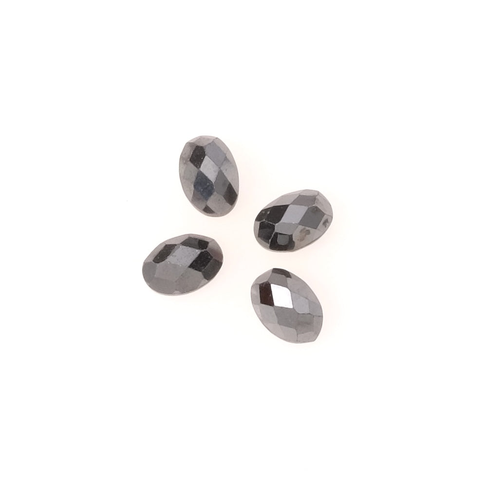 Cabochon en pierre naturelle Ovale facetté 6 x 4mm Hématite