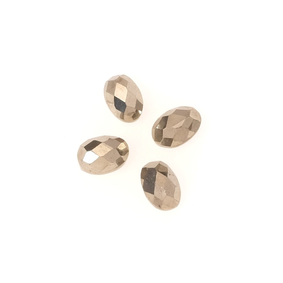 Cabochon en pierre naturelle Ovale facetté 6 x 4mm Pyrite