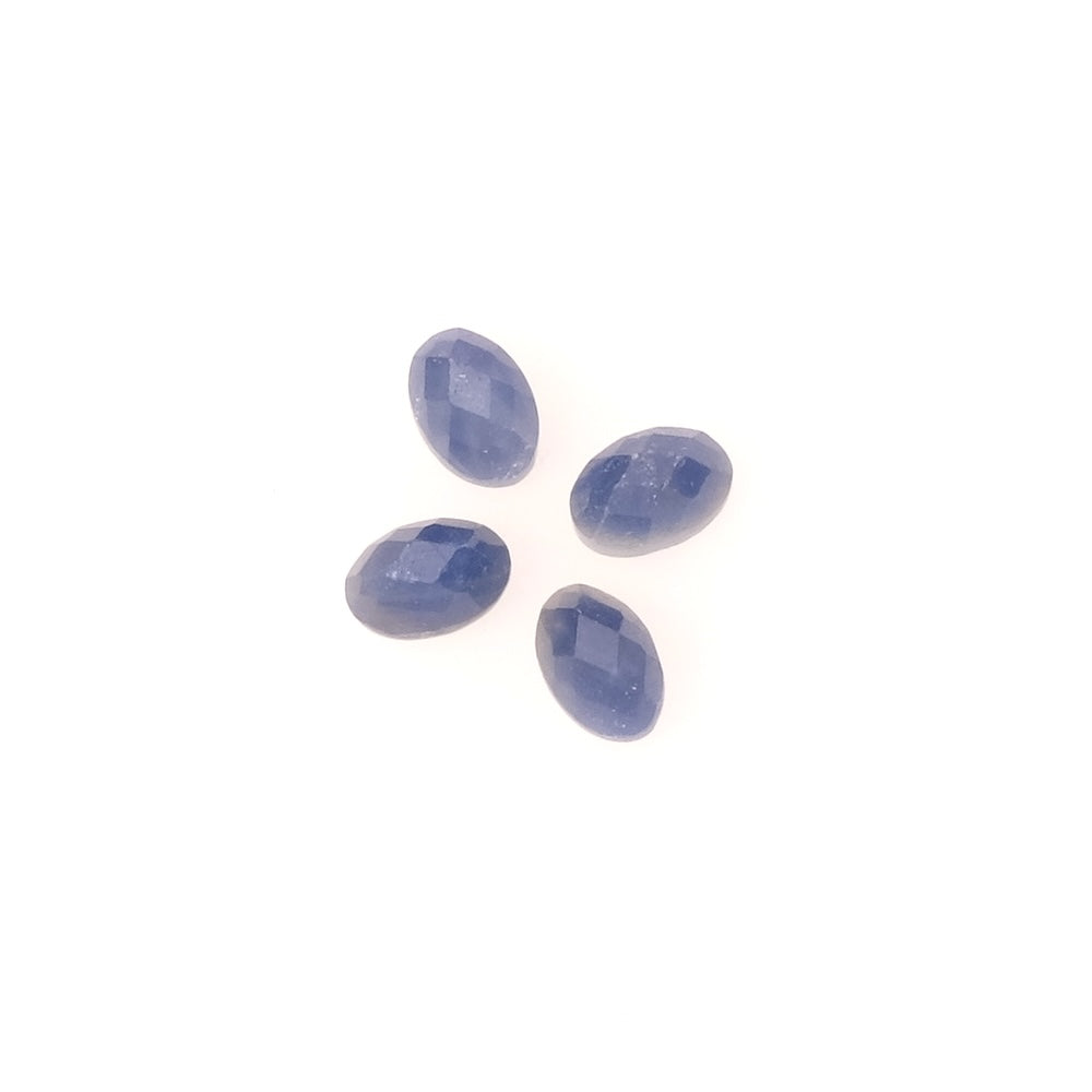Cabochon en pierre naturelle Ovale facetté 6 x 4mm Saphir