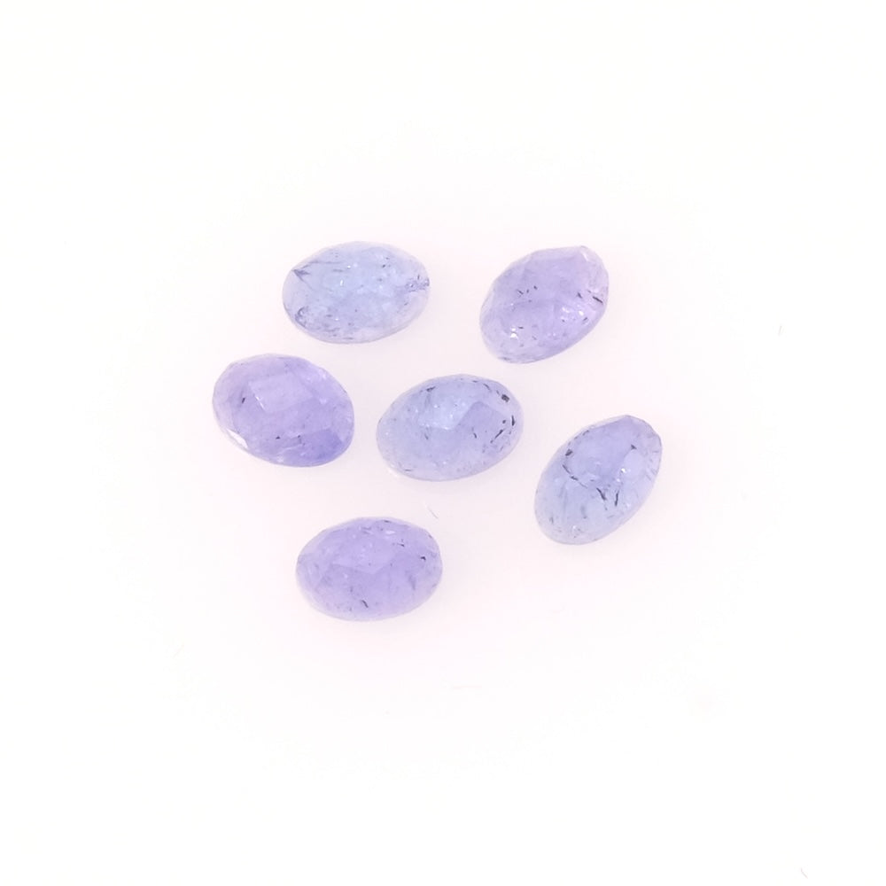 Cabochon en pierre naturelle Ovale facetté 6 x 4mm en Tanzanite