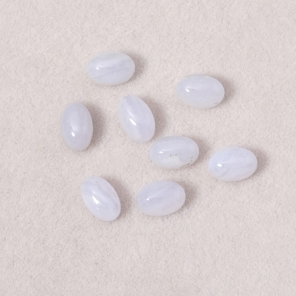 Cabochon pierre naturelle Ovale 6 x 4mm Agate dentelle bleue