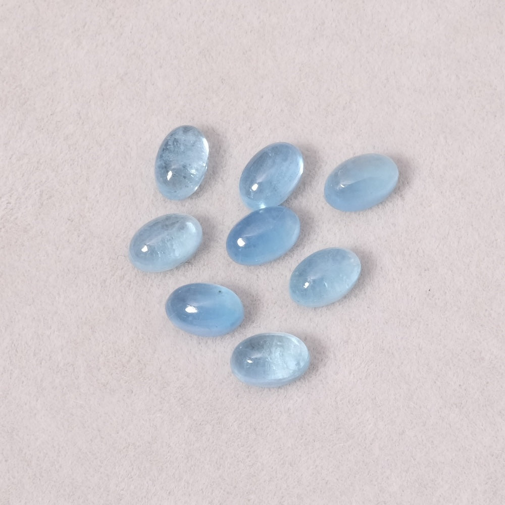 Cabochon pierre naturelle Ovale 6 x 4mm en Aigue marine
